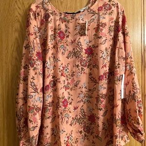NWT Loft Long Sleeve Floral Top Size 18